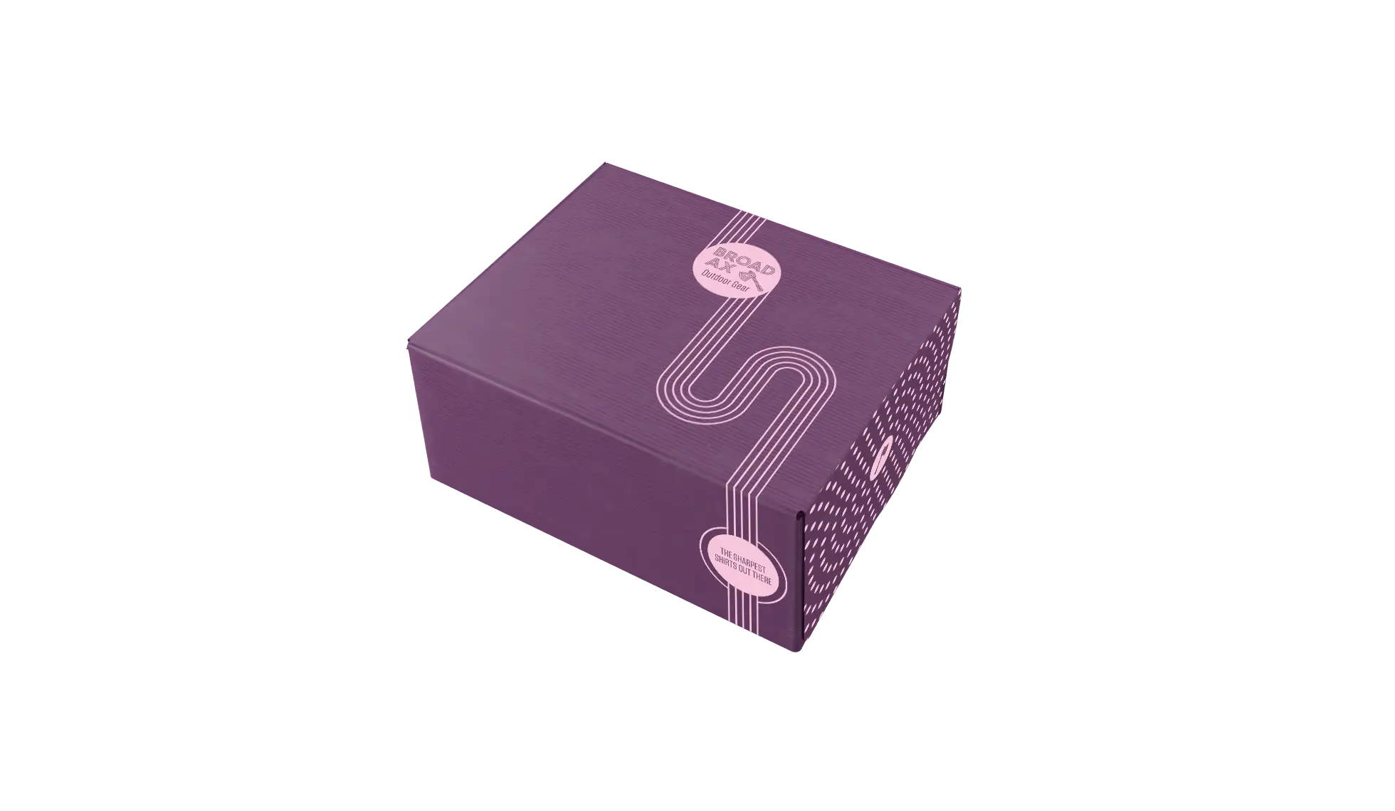 A purple box with an outdoor gear company’s branding.