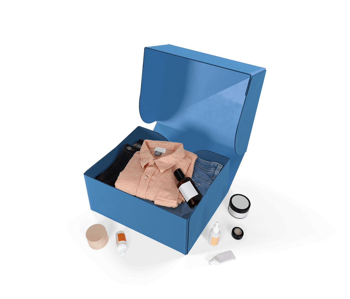 A boox filled with reusable and recyclable items.